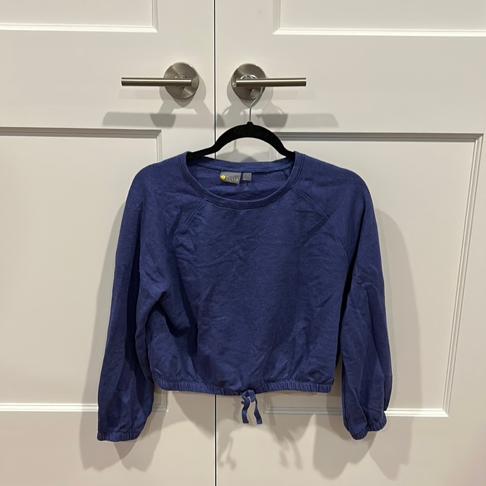Zella Girl Kids’ French Terry Bubble Pullover, Color: Blue Clematis Heather